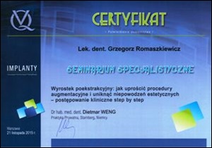 Grzegorz Romaszkiewicz certyfikaty