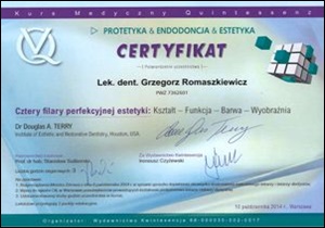 Grzegorz Romaszkiewicz certyfikaty