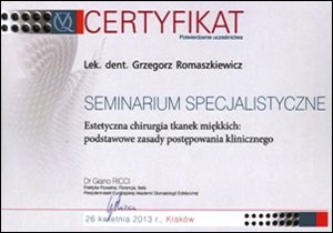 Grzegorz Romaszkiewicz certyfikaty