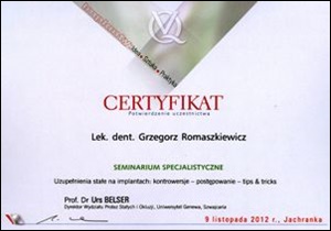 Grzegorz Romaszkiewicz certyfikaty