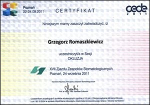 Grzegorz Romaszkiewicz certyfikaty