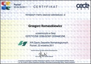 Grzegorz Romaszkiewicz certyfikaty