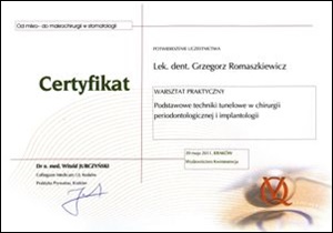 Grzegorz Romaszkiewicz certyfikaty