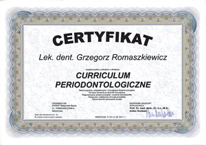 Grzegorz Romaszkiewicz certyfikaty