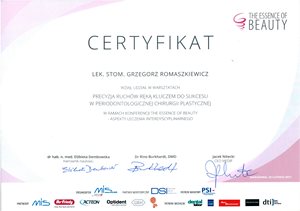 Grzegorz Romaszkiewicz certyfikaty